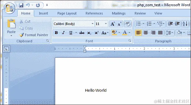 PHP 创建的 Word 文件