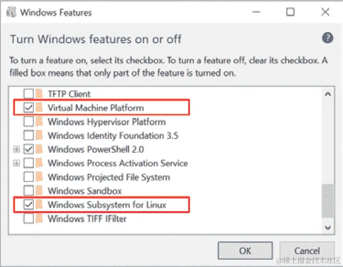 图 2.3-WSL 版本 2 所需的 Windows 功能