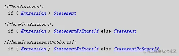 Java 中描述 If 的 BNF 