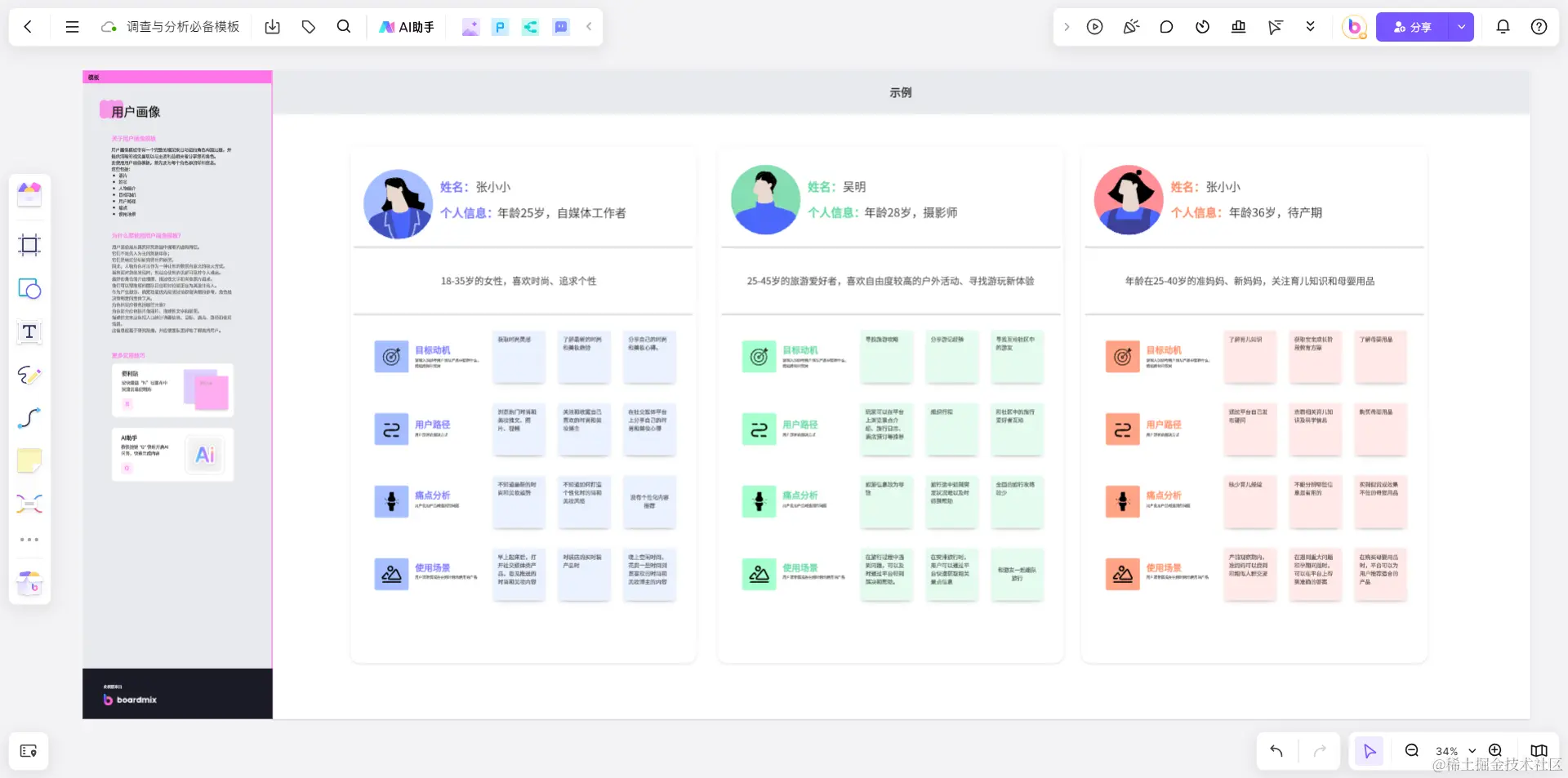 调研与分析必备的用户画像模板
