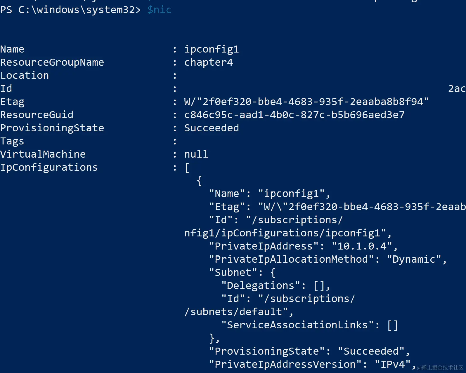 检查分配给网络接口的 IP 地址