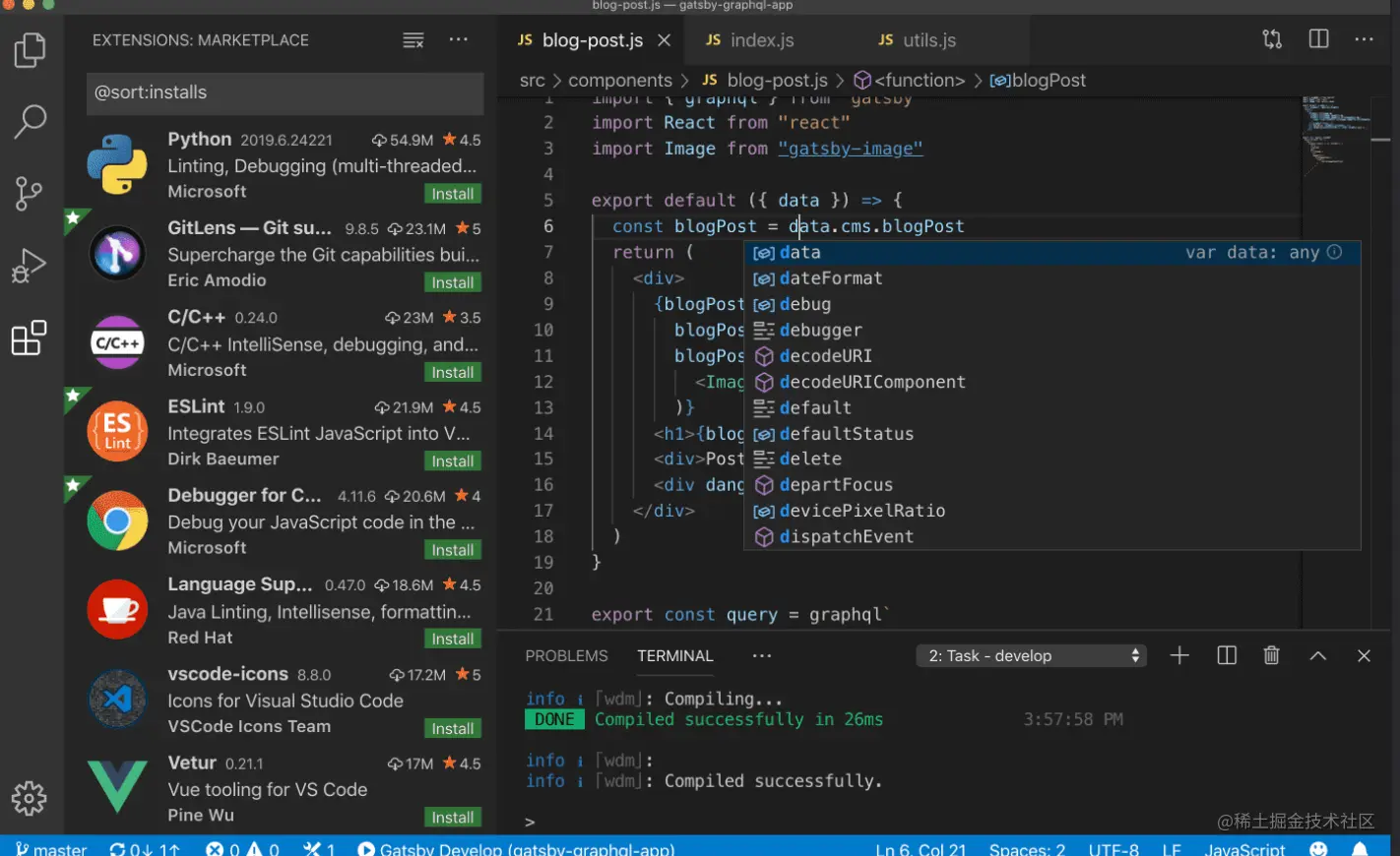 VS code 界面