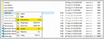 Download and Delete .htaccess File