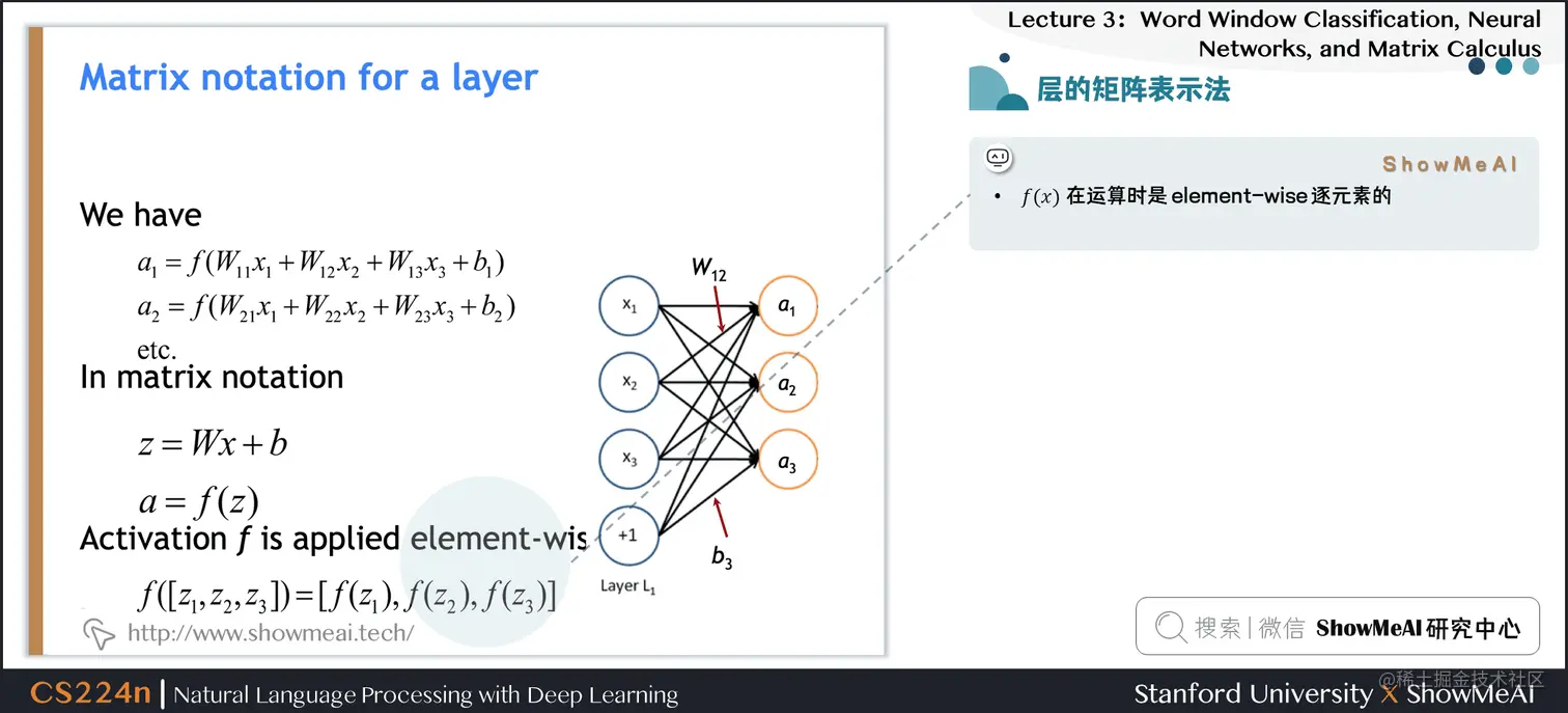 单层神经网络的矩阵形态表示