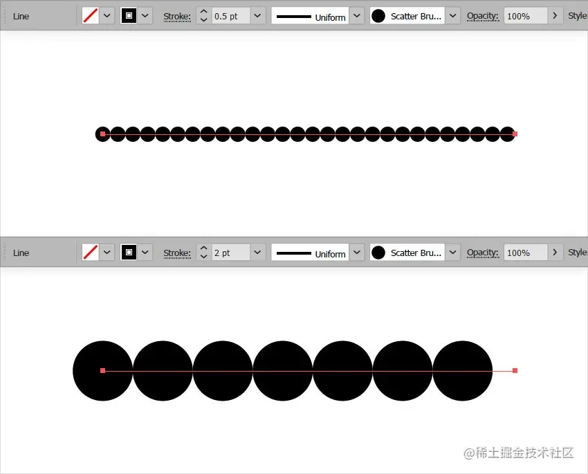 dot brush stroke weight