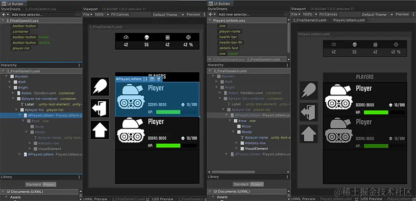 Unity3D ：使用 UXML 实例作为模板