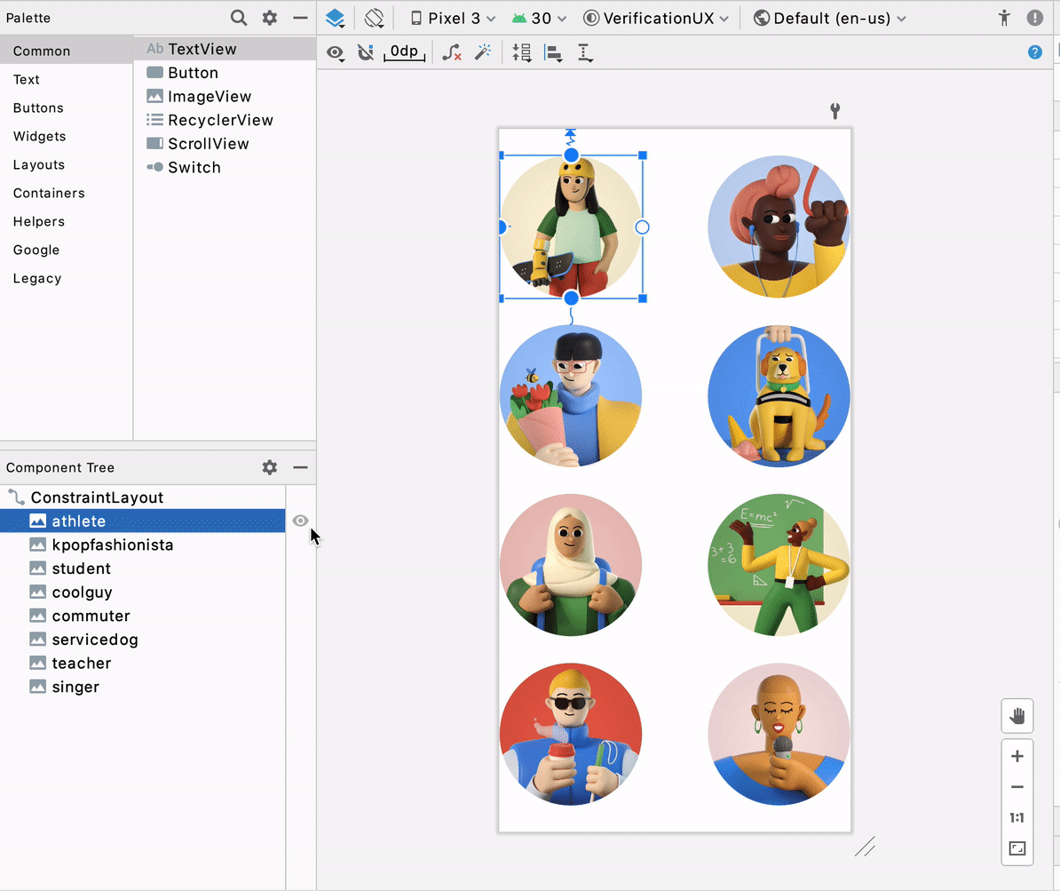 在 Component Tree 中使用新的 visibility 属性控制器