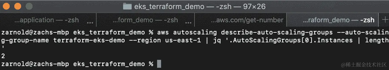 图 15.32：观察到节点数量的增加通过描述 AWS 扩展组