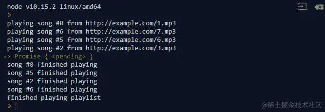 图 8.36：运行 playPlaylist 函数