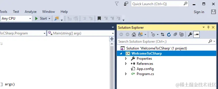 Visual Studio Solution Explorer