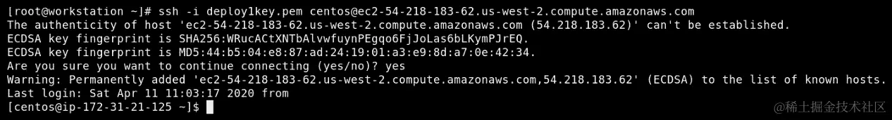 图 13.33 - 通过 SSH 连接到我们的实例