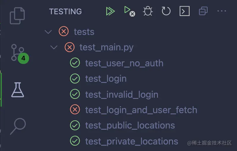 VS Code 测试资源管理器 UI