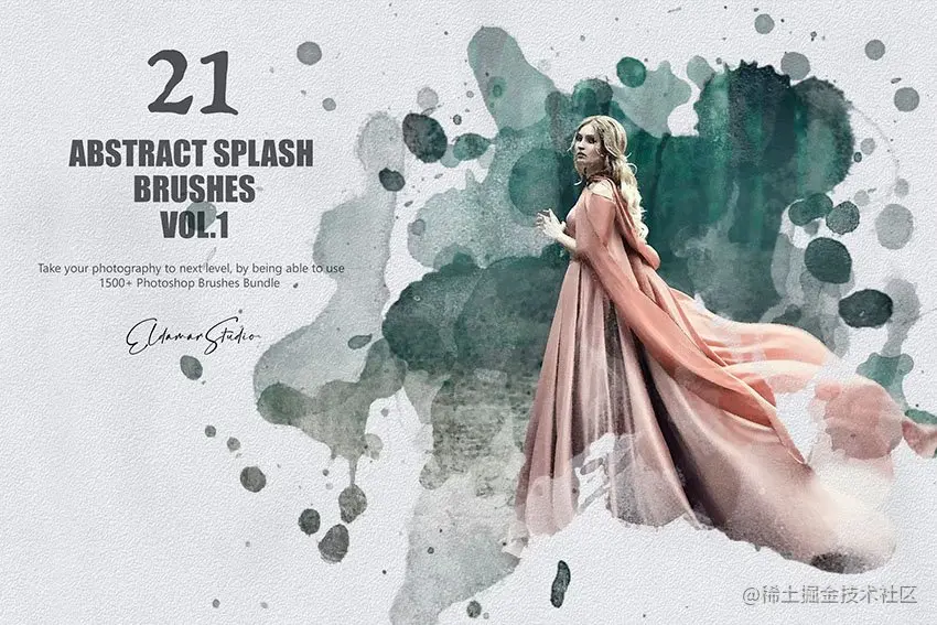 21 abstract splash brushes