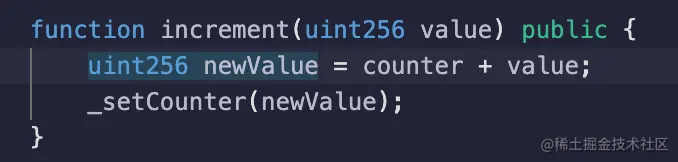 Highlighted Solidity code
