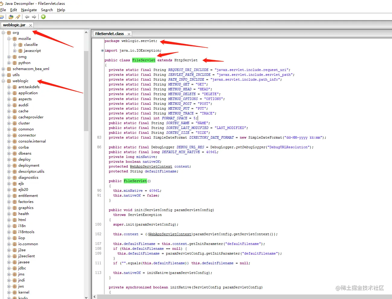 weblogic.servlet.FileServlet的源码