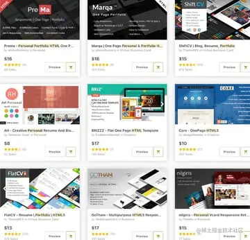 personal portfolio HTML templates 