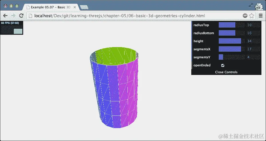 THREE.CylinderGeometry