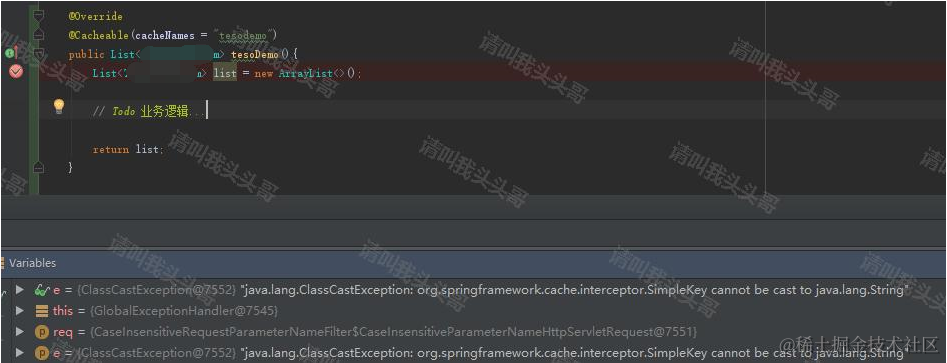 org.springframework.cache.interceptor.SimpleKey cannot be cast to java.lang.String