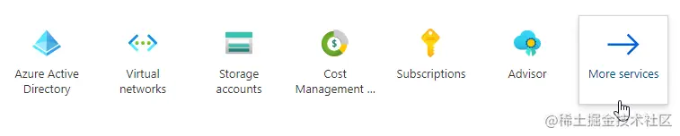 azure click more services