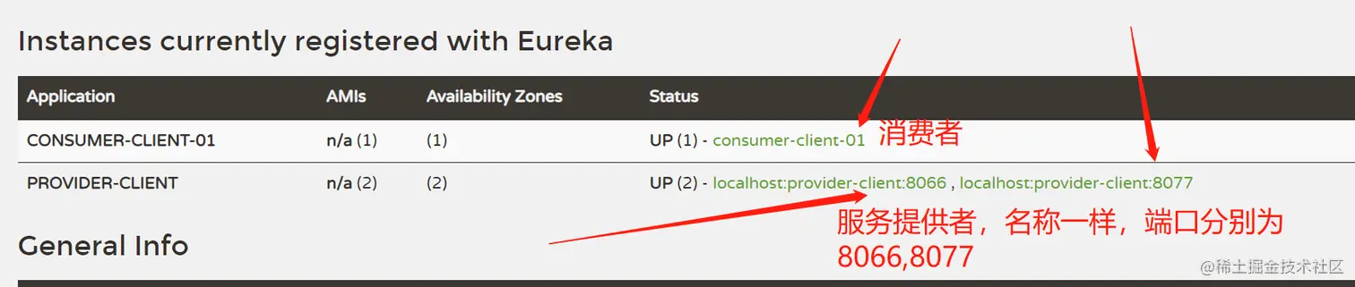 提供者和服务消费者成功注册到注册中心