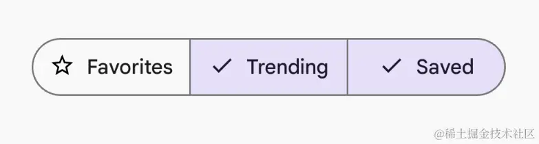 segmented button with two items selected
