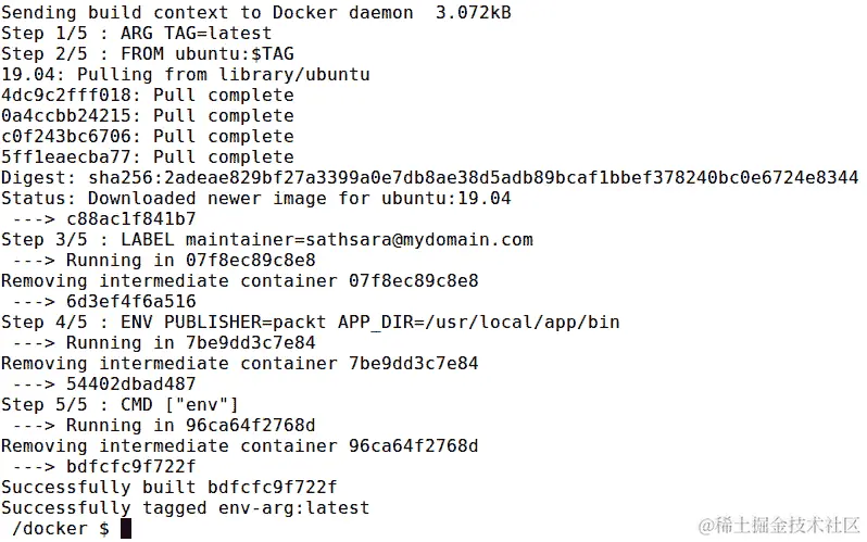 图 2.5：构建 env-arg Docker 镜像