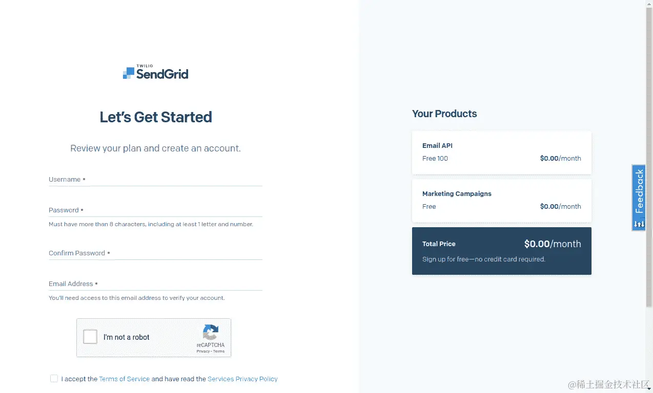 图 8.75：创建 SendGrid 账户