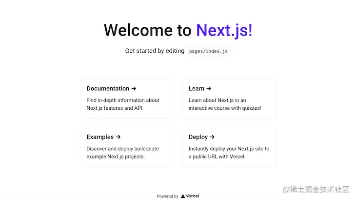 Welcome Page Of Next.js Inviting Viewer To Get Started