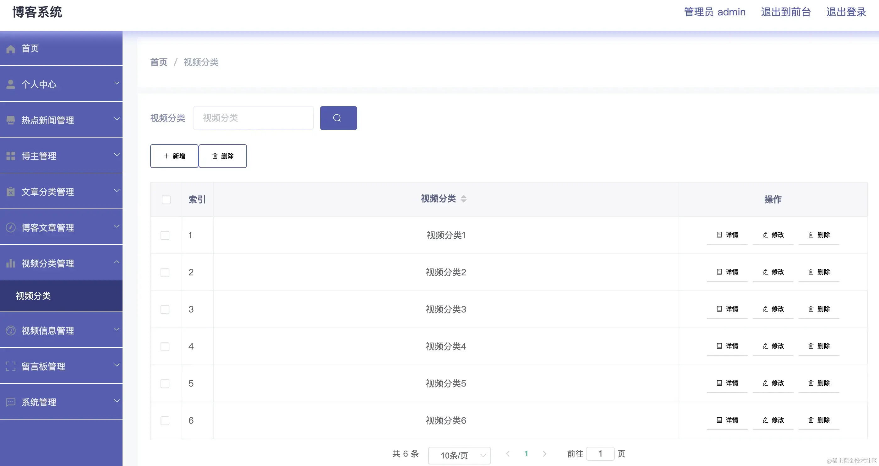 视频分类管理