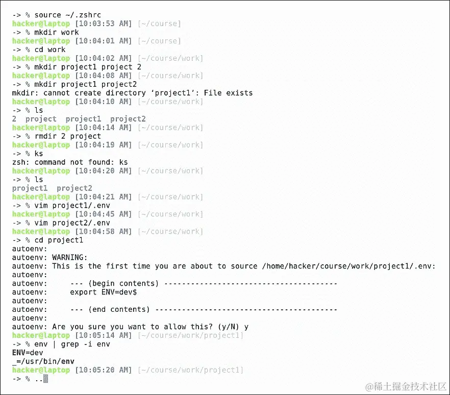 Autoenv - 设置一个持久的、基于项目的环境