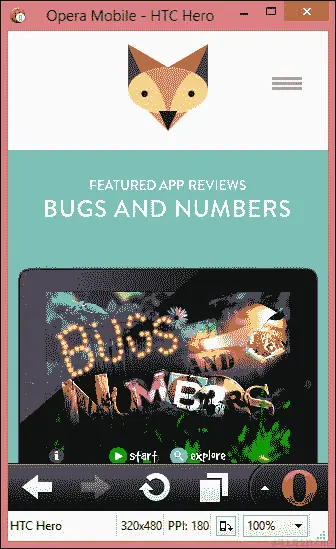 Opera 移动模拟器