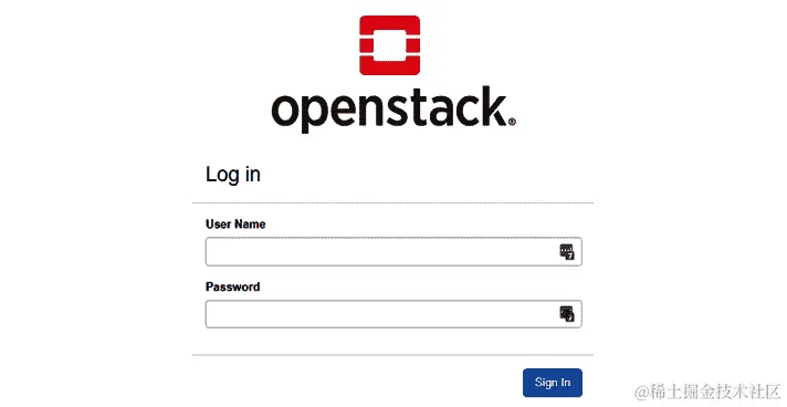 图 12.15 - OpenStack 登录界面
