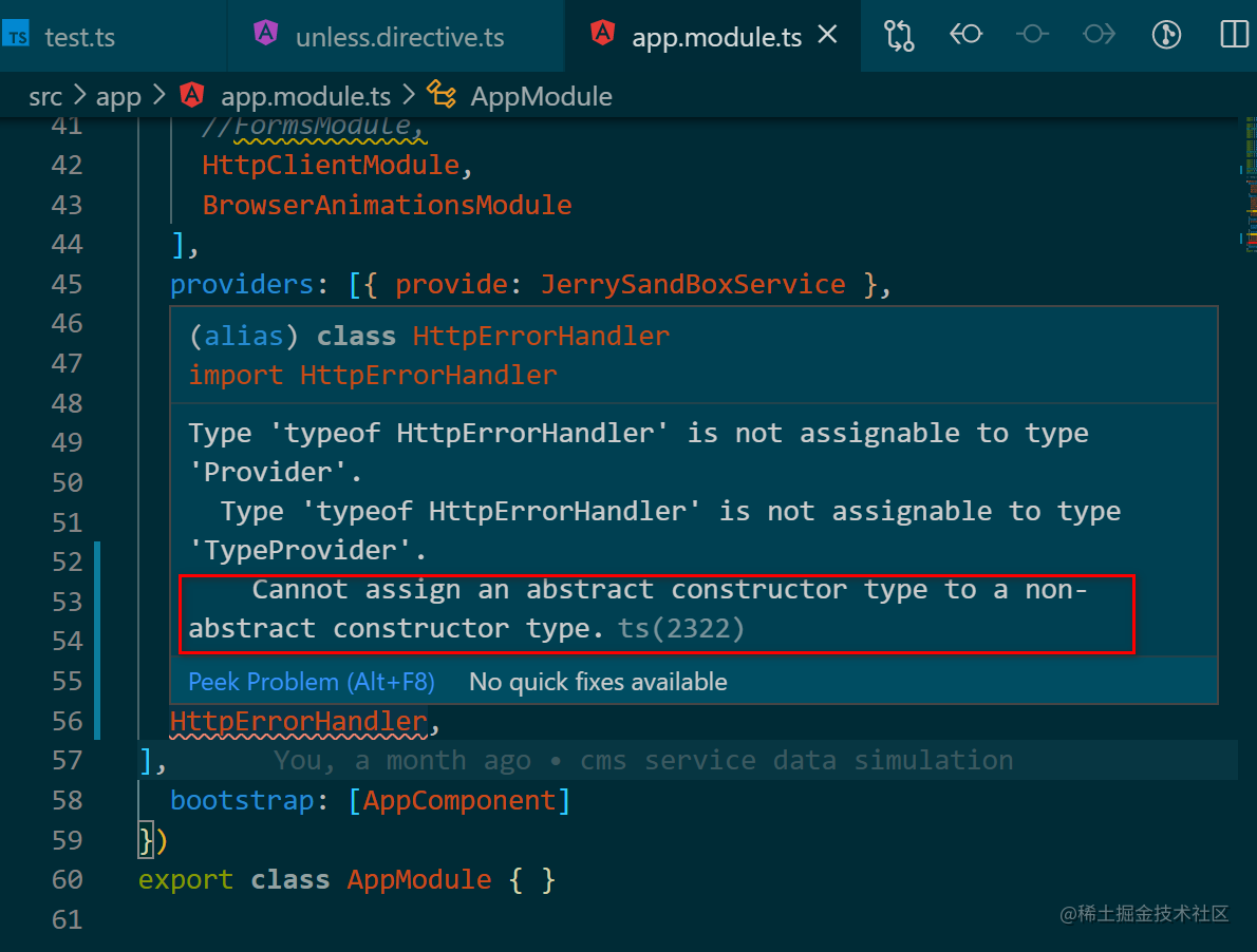 Testing: Abstract classes are not allowed in the Providers section of ...