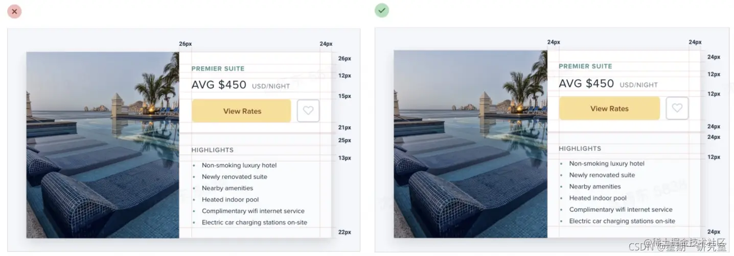 间距配置的合理性