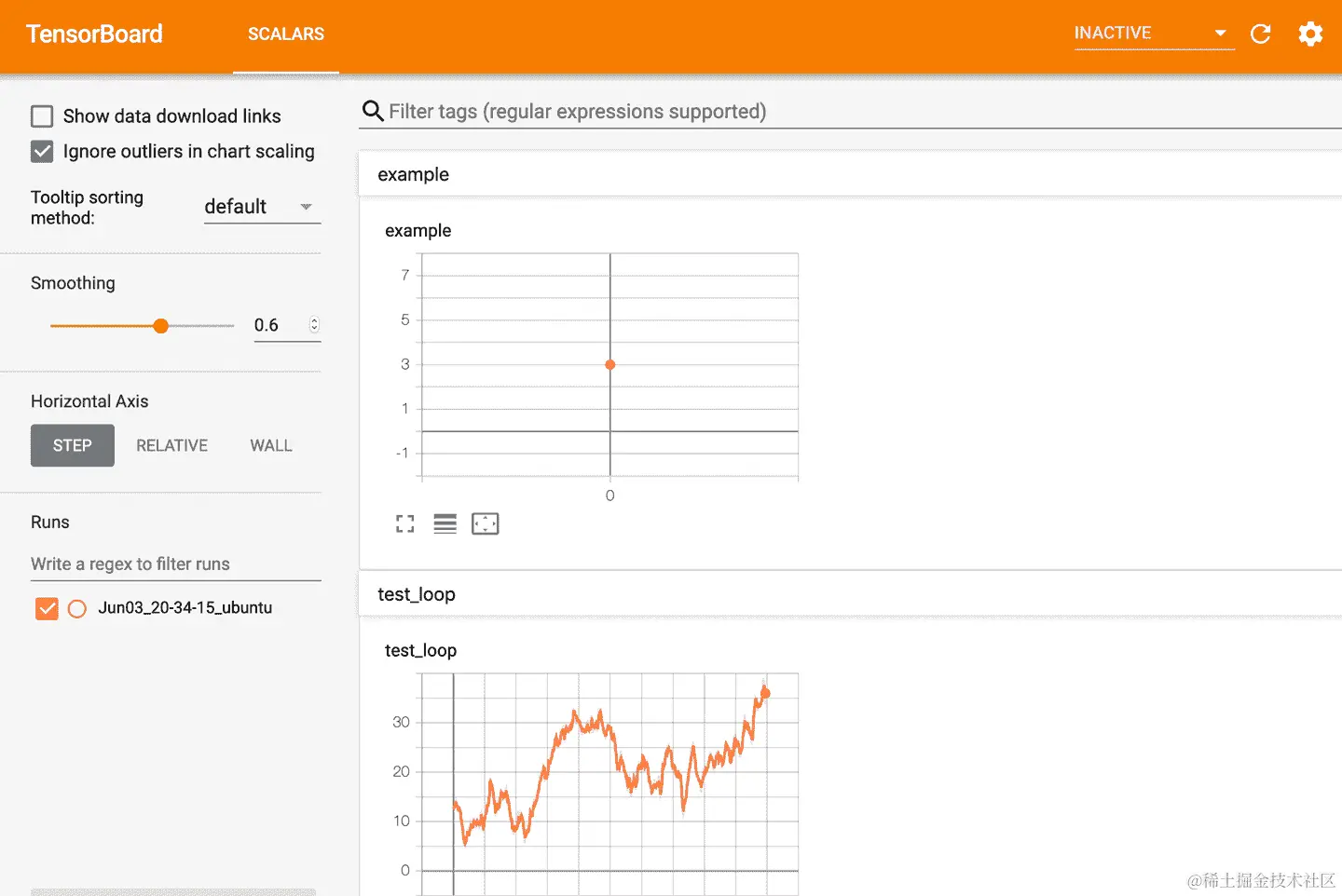 在 tensorboard 中绘制随机漫步
