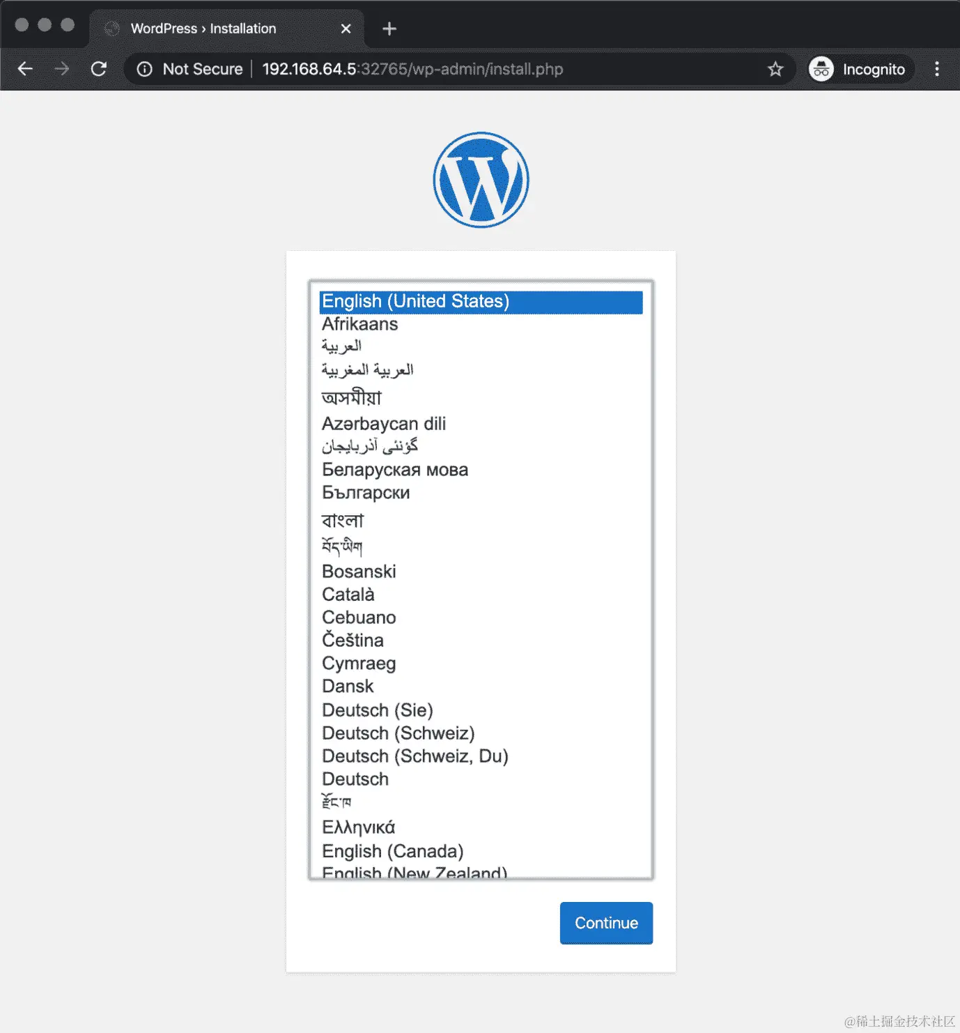 图 10.14：WordPress 设置屏幕