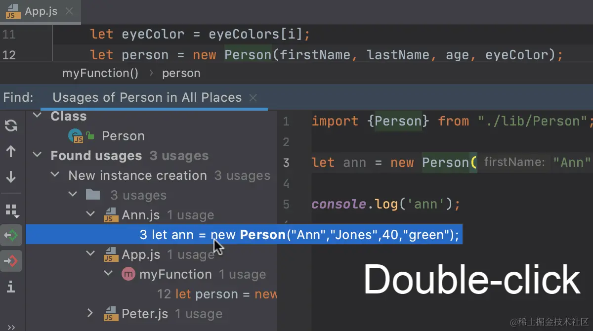 Navigate between usages of a symbol (Find Usages).