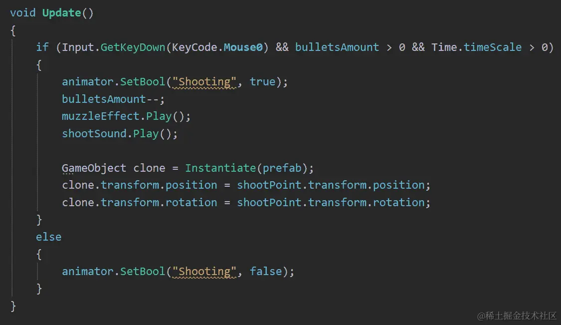图 17.28 - 根据我们是否在射击来设置 Shooting 布尔值