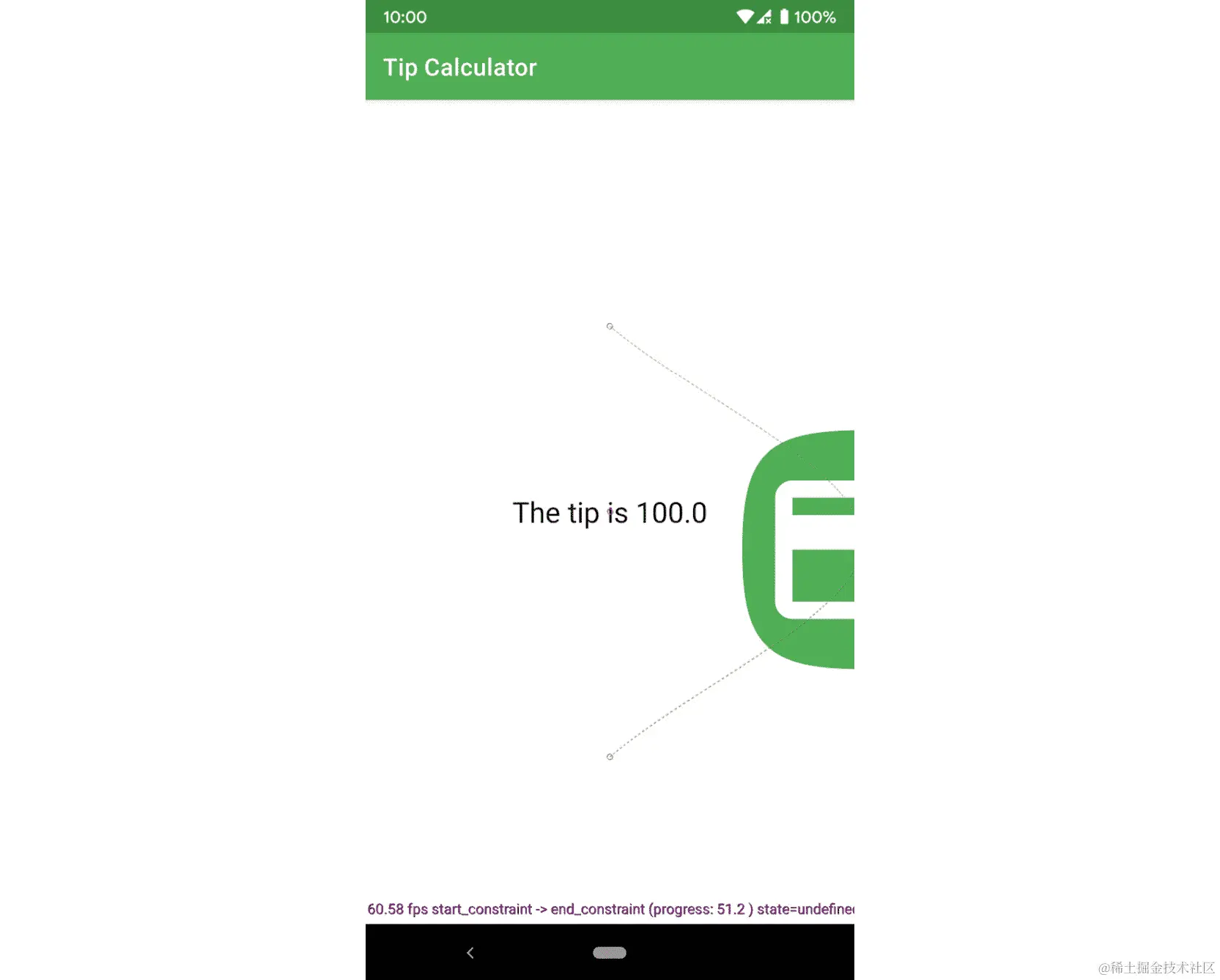 图 15.20：动画现在避开了带有提示的 TextView
