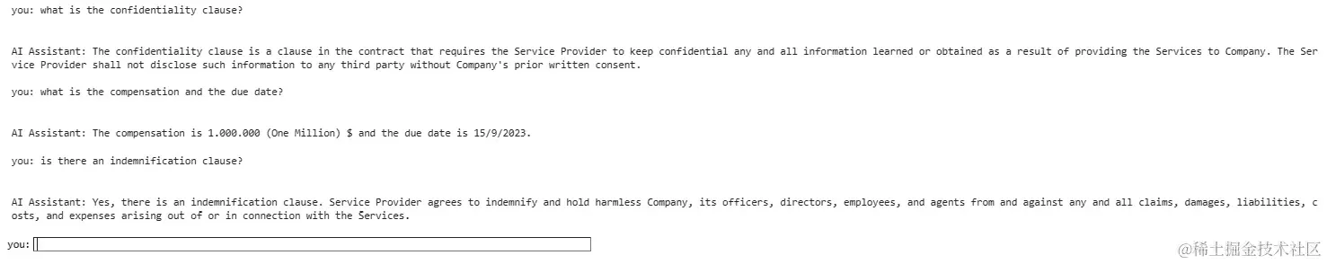 图 10.3 – 与 AOAI 模型的对话