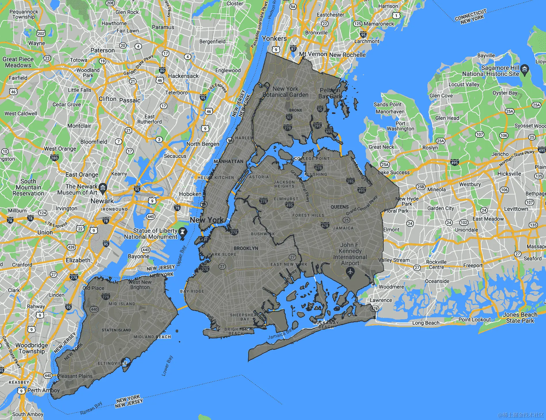 NYC 开放数据区界