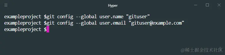 set global config values git