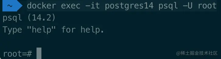 命令进入postgres控制台