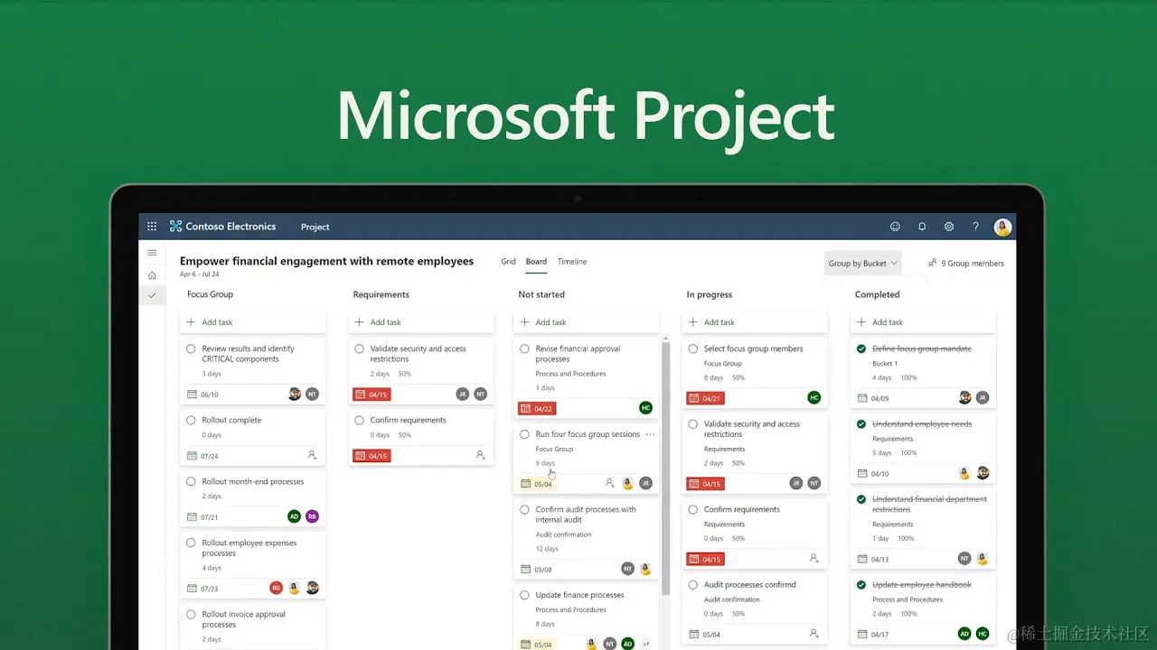 Trello的替代软件Microsoft Project