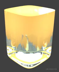 将金色和清澈的液体混合 - 瑞云渲染