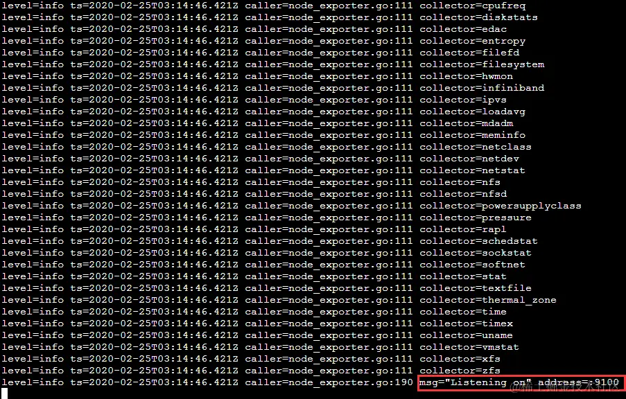 运行 成功会显示端口9100