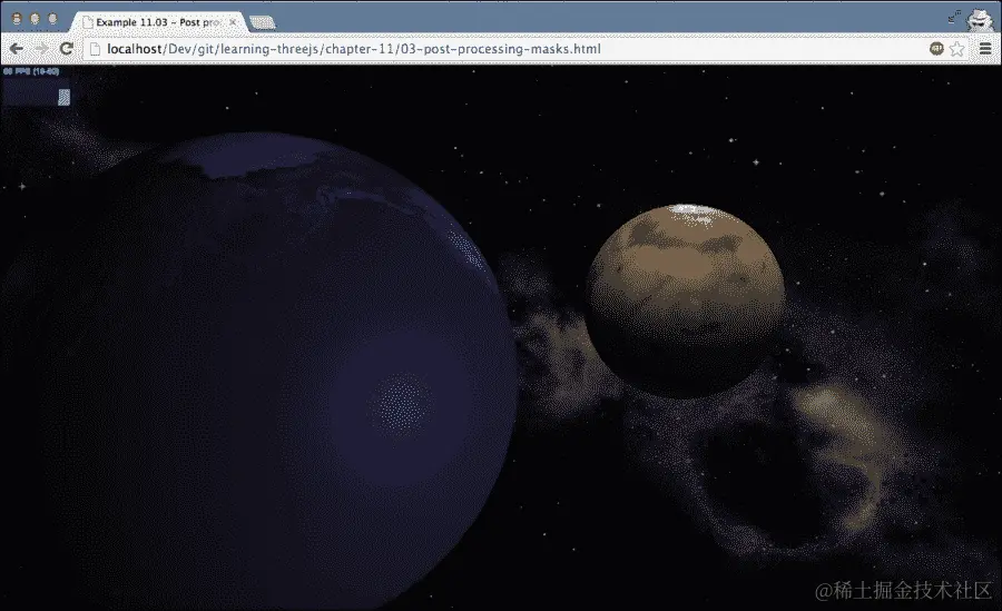 使用蒙版的高级 EffectComposer 流程
