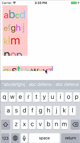 UITextView、UITextField中的示例