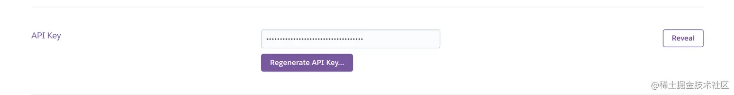 Reveal API Key