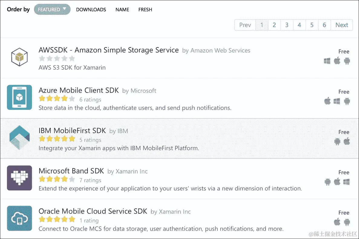 Xamarin 组件商店